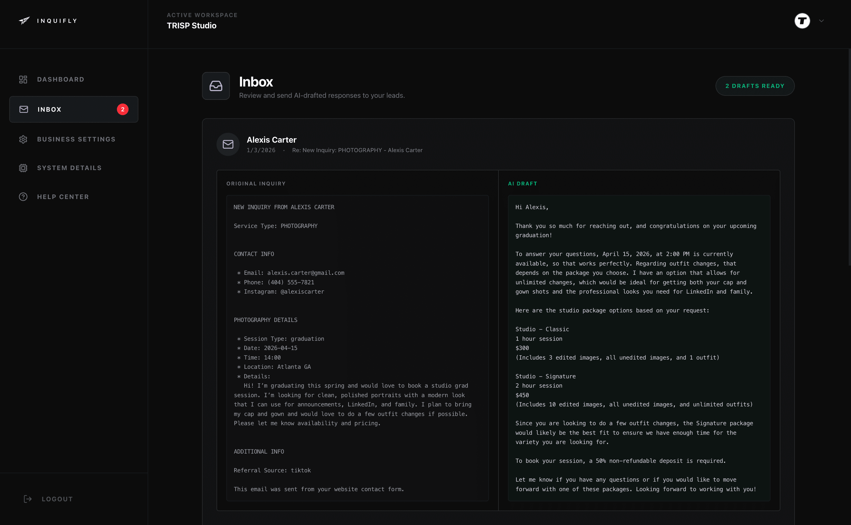 Draft Review Interface
